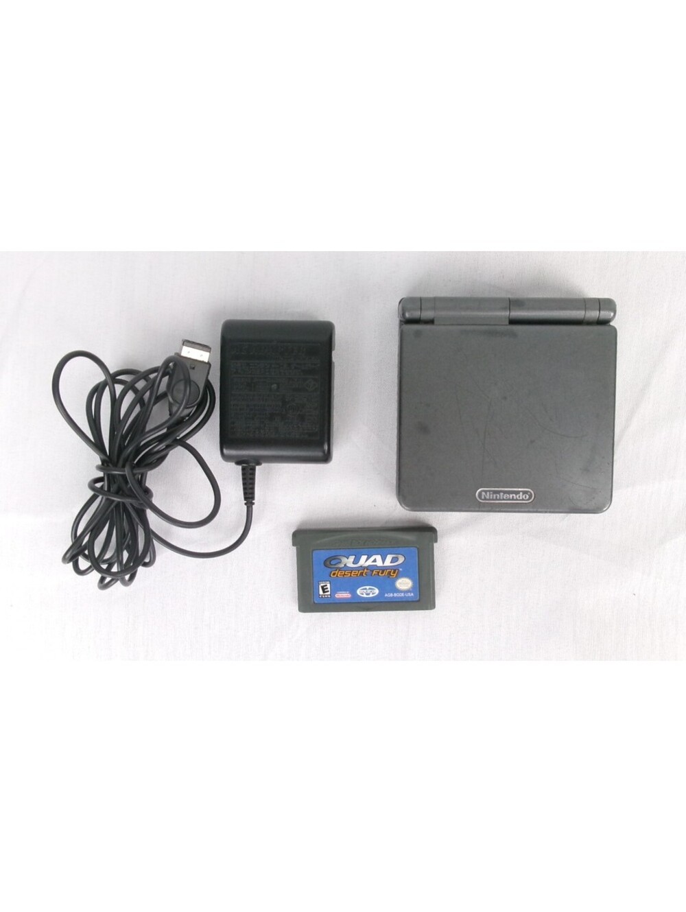 Nintendo Game Boy Advance SP AGS-101 Graphite Backlit Tested OEM Charger Game